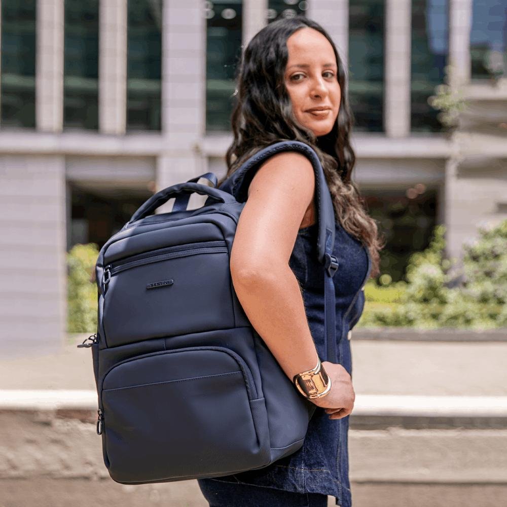 Mochila Grande Notebook 15,6 Sestini Hydroblock F - Azul Azul Marinho 13