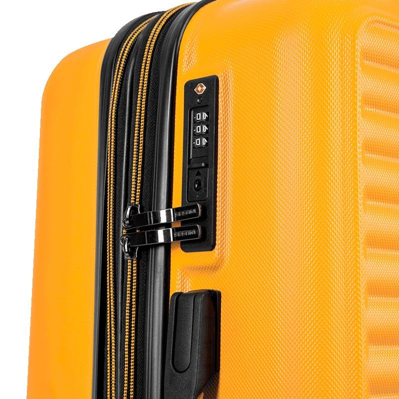 Mala de Viagem Grande 32 kg ABS com Rodas 360° Racer - Amarelo Amarelo 6