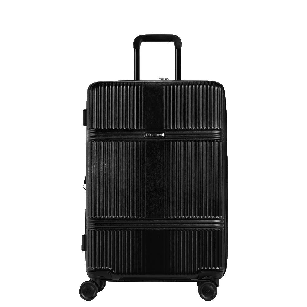 Mala de Viagem Média 23 kg ABS com Rodas 360° Croma - Preto Preto 2