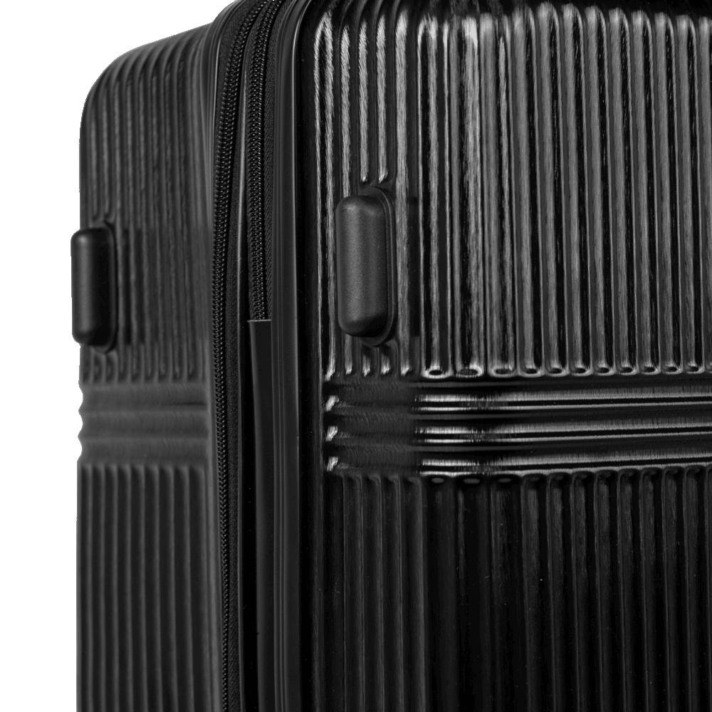 Mala de Viagem Média 23 kg ABS com Rodas 360° Croma - Preto Preto 7