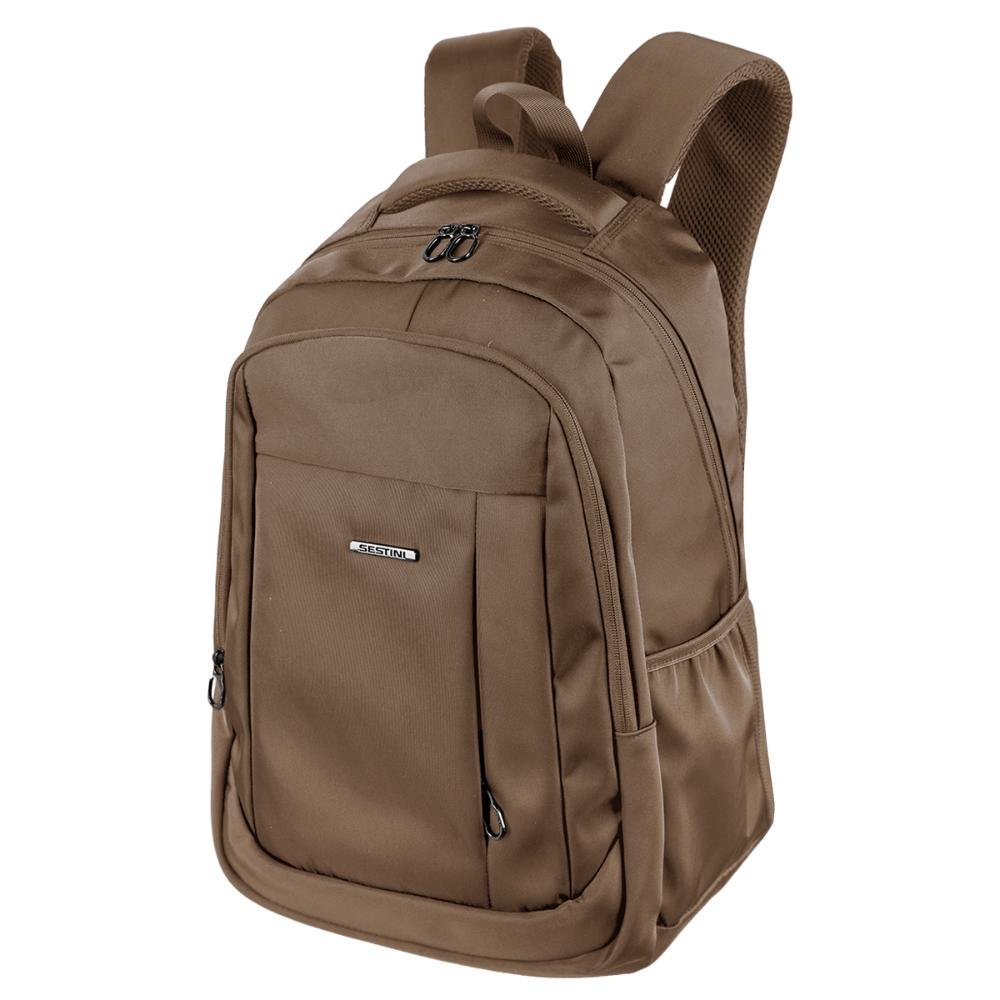 Mochila Grande 2 Compartimentos Notebook 17' Sestini Work 2 - Marrom Marrom 3
