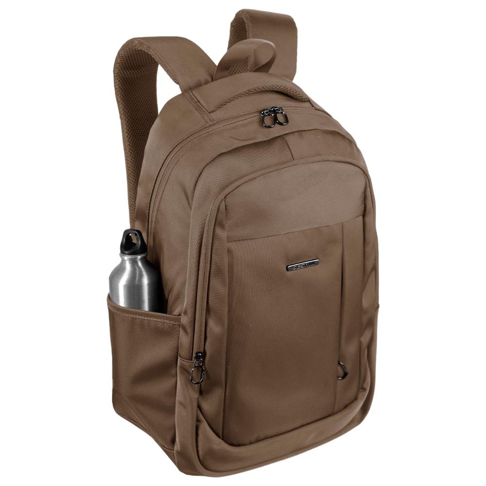 Mochila Grande 2 Compartimentos Notebook 17' Sestini Work 2 - Marrom Marrom 9