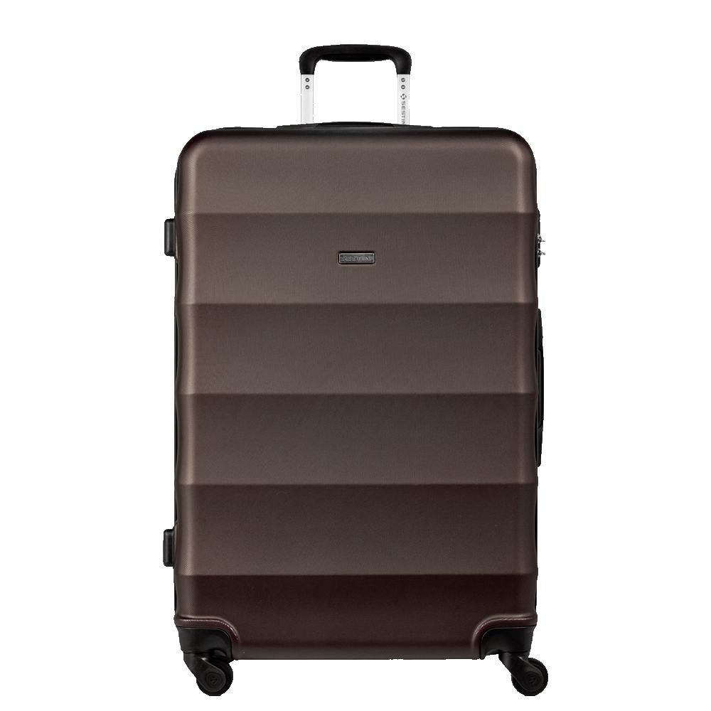 Mala de Viagem Grande 32 kg ABS com Rodas 360° Basic - Bronze Marrom 2