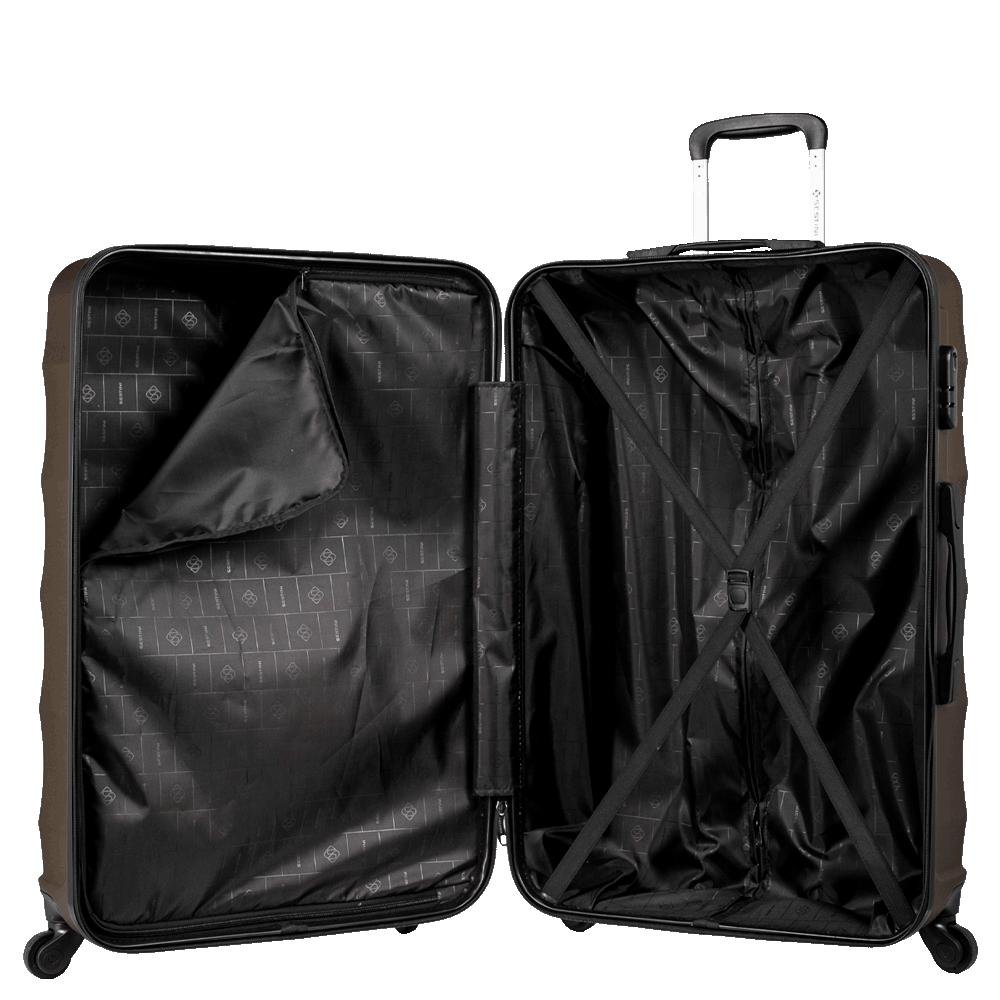 Mala de Viagem Grande 32 kg ABS com Rodas 360° Basic - Bronze Marrom 5