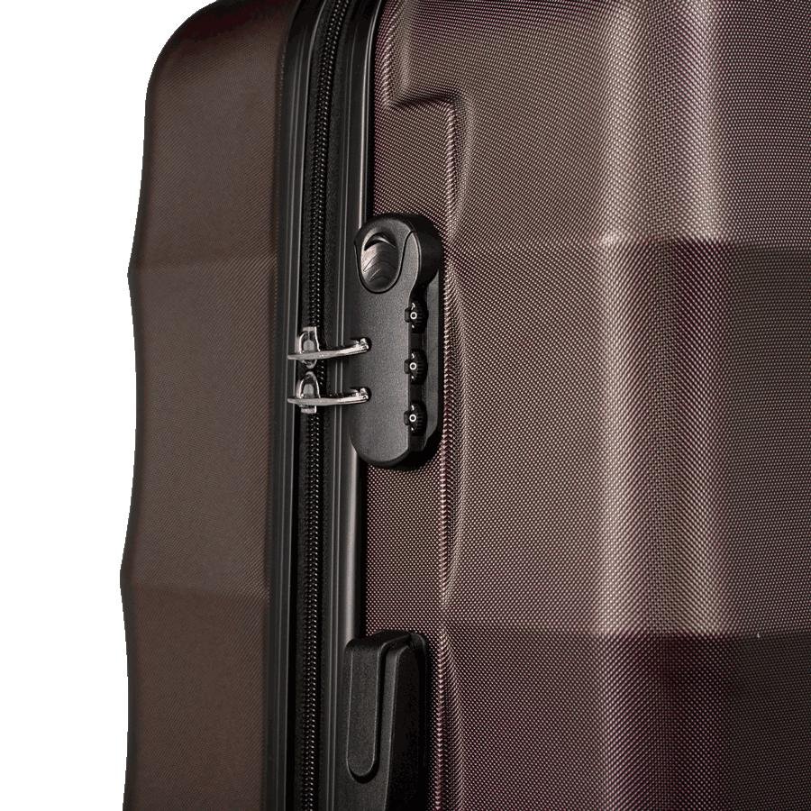 Mala de Viagem Grande 32 kg ABS com Rodas 360° Basic - Bronze Marrom 6