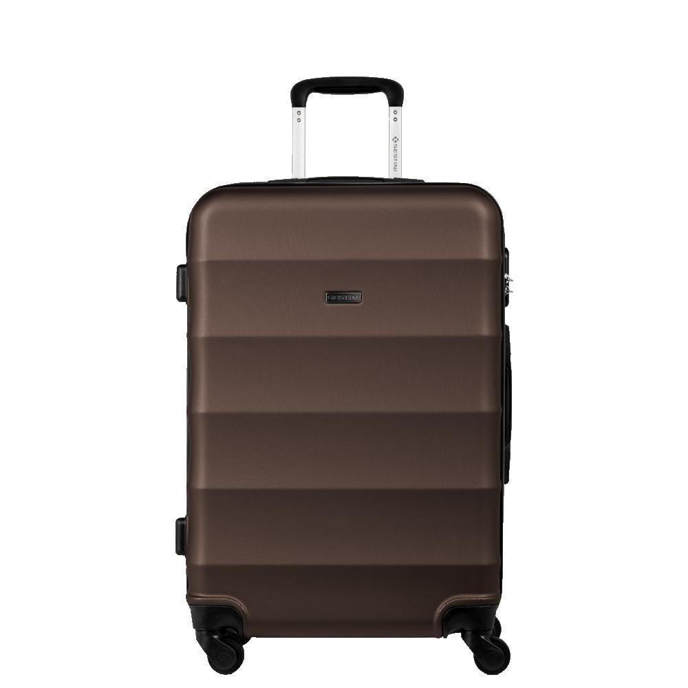 Mala de Viagem Média 23 kg ABS com Rodas 360° Basic - Bronze Marrom 2