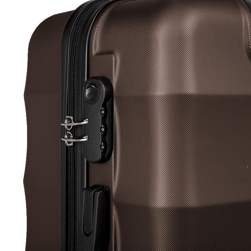 Mala de Viagem Média 23 kg ABS com Rodas 360° Basic - Bronze Marrom 6