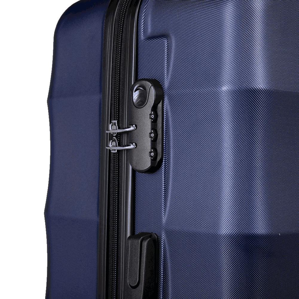 Mala de Viagem Grande 32 kg ABS com Rodas 360° Basic - Azul marinho Azul 6