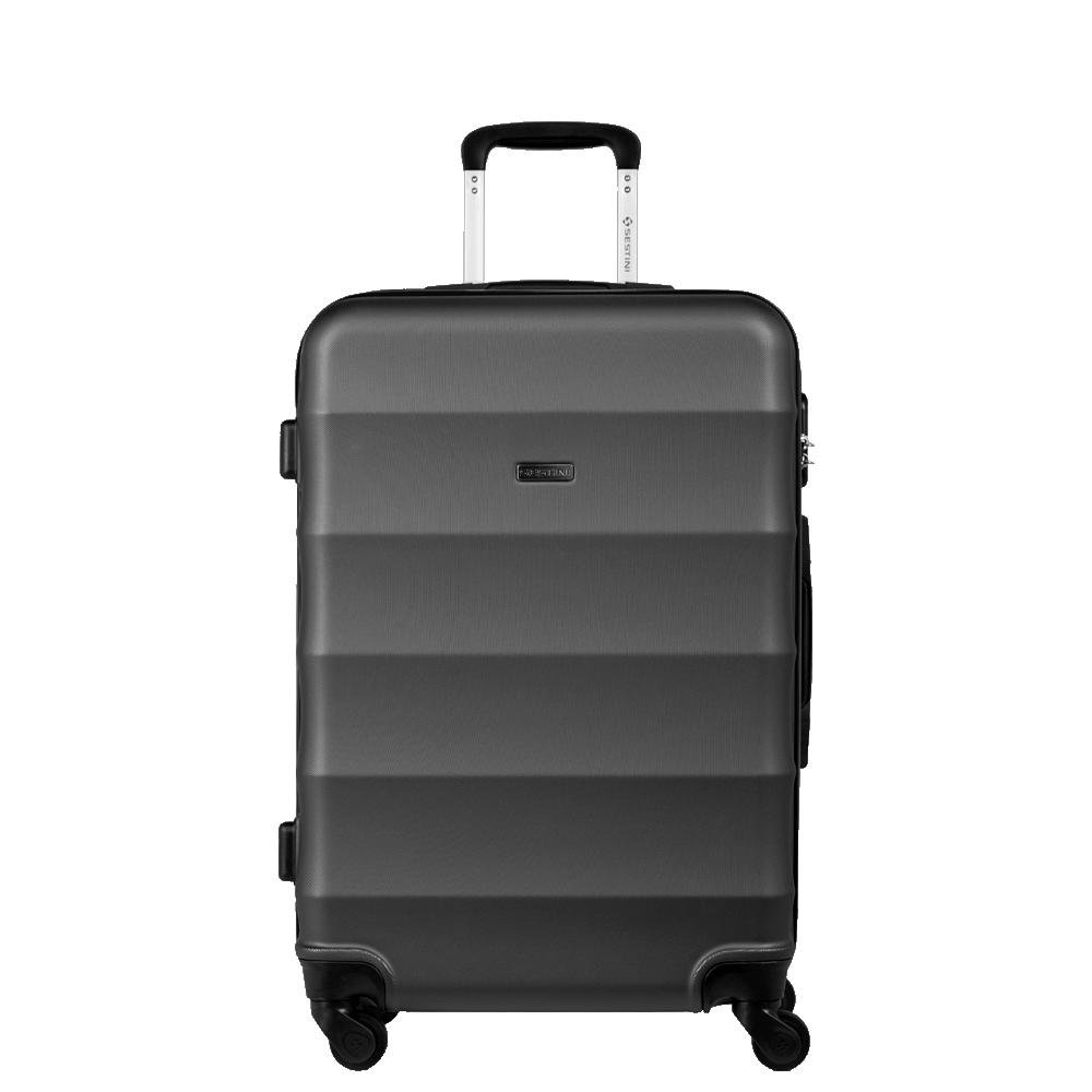 Mala de Viagem Média 23 kg ABS com Rodas 360° Basic - Grafite Cinza 2