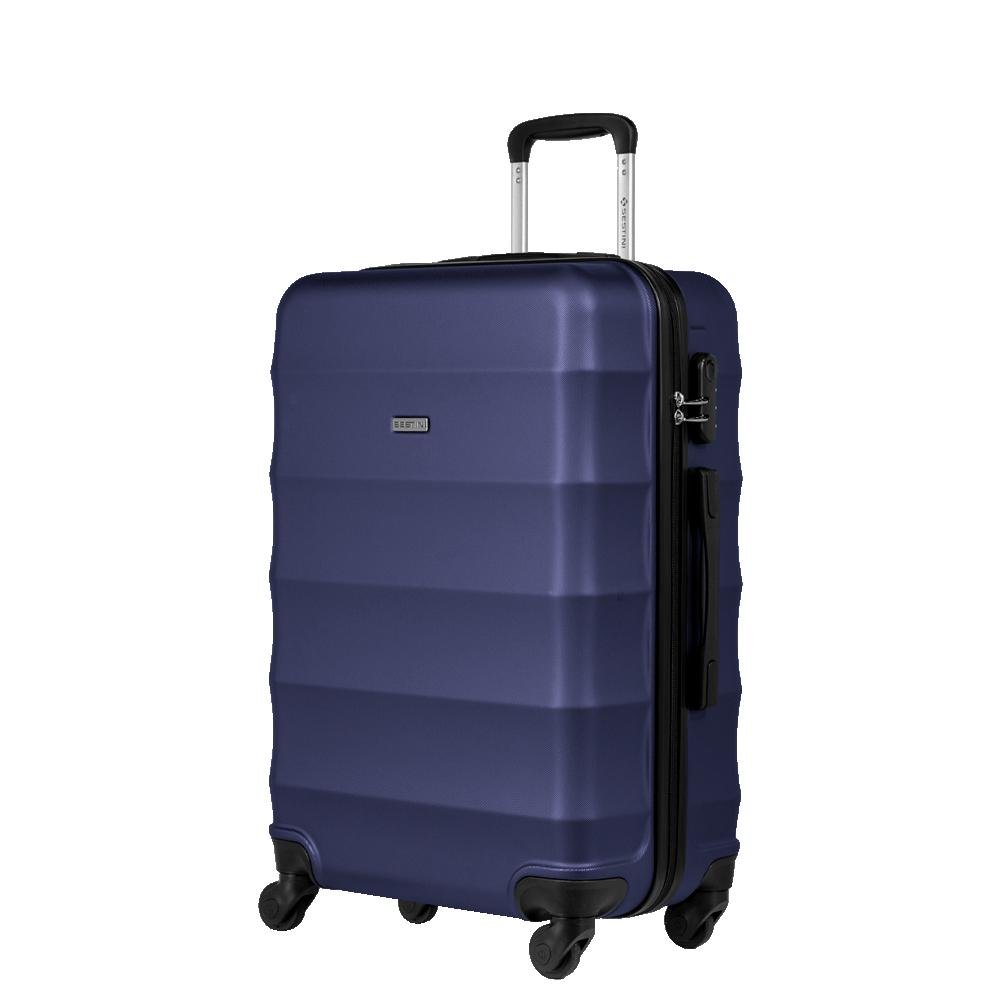 Mala de Viagem Média 23 kg ABS com Rodas 360° Basic - Azul marinho