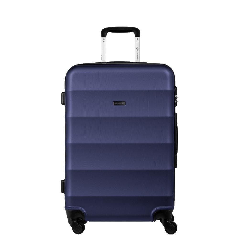 Mala de Viagem Média 23 kg ABS com Rodas 360° Basic - Azul marinho Azul 2