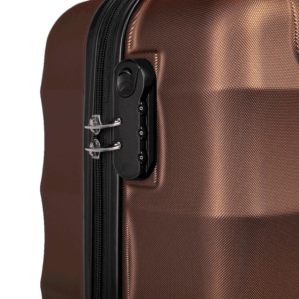 Mala de Viagem Bordo 10 kg ABS com Rodas 360° Basic - Bronze Marrom 6
