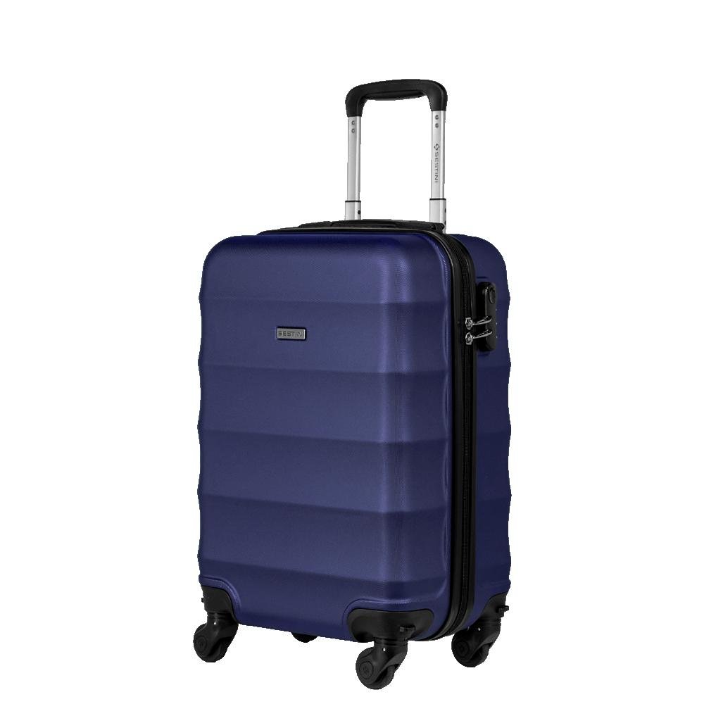 Mala de Viagem Bordo 10 kg ABS com Rodas 360° Basic - Azul marinho