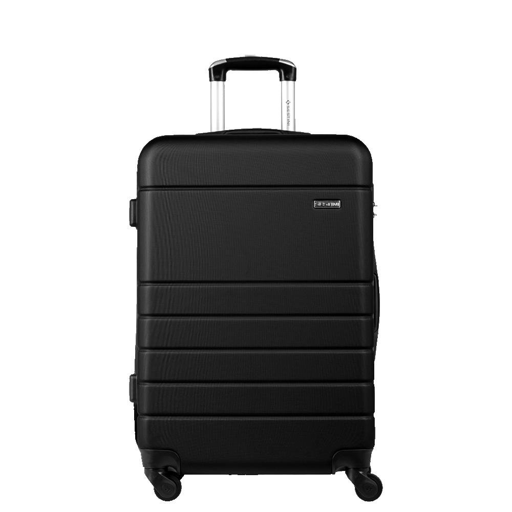 Mala de Viagem Média 23 kg ABS com Rodas 360° Essencial 2 - Preto Preto 2
