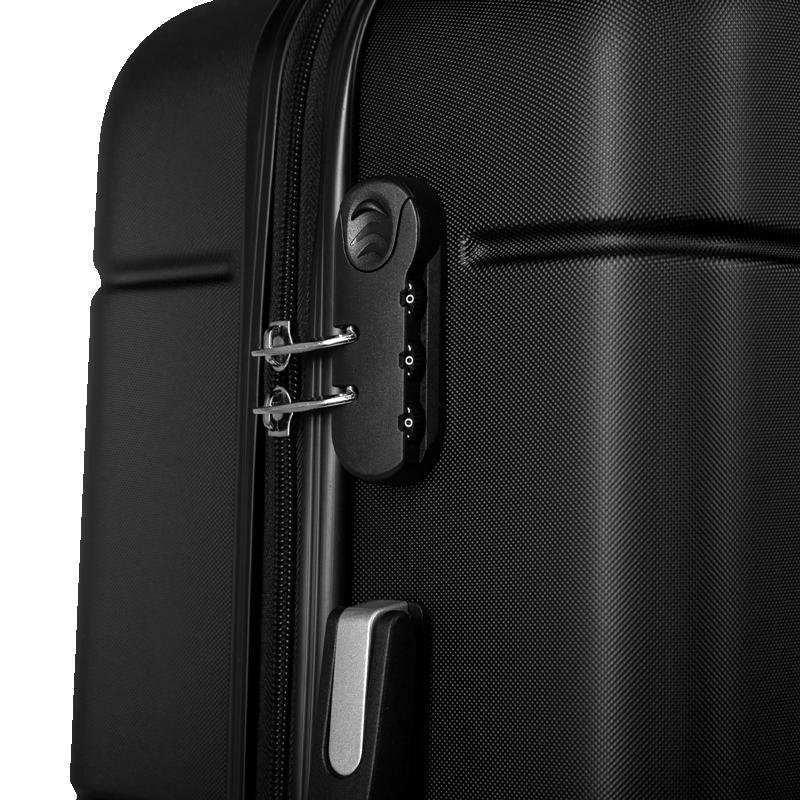 Mala de Viagem Média 23 kg ABS com Rodas 360° Essencial 2 - Preto Preto 6