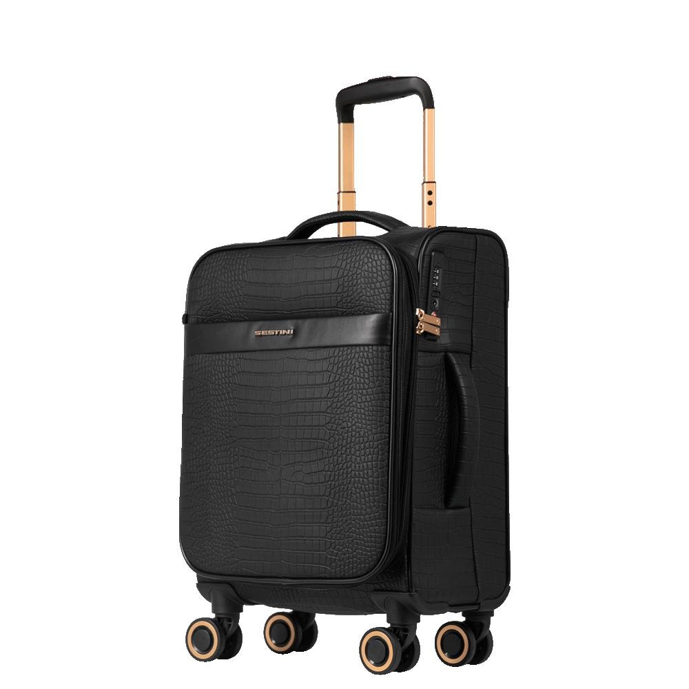 Mala de Viagem Bordo 10 kg Rígida com Rodas 360° Croco 5t - Preto