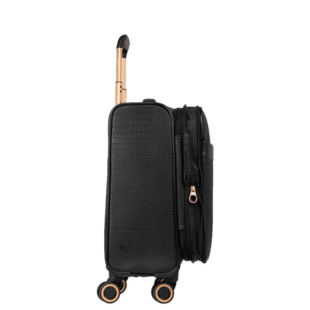 Mala de Viagem Bordo 10 kg Rígida com Rodas 360° Croco 5t - Preto Preto 8