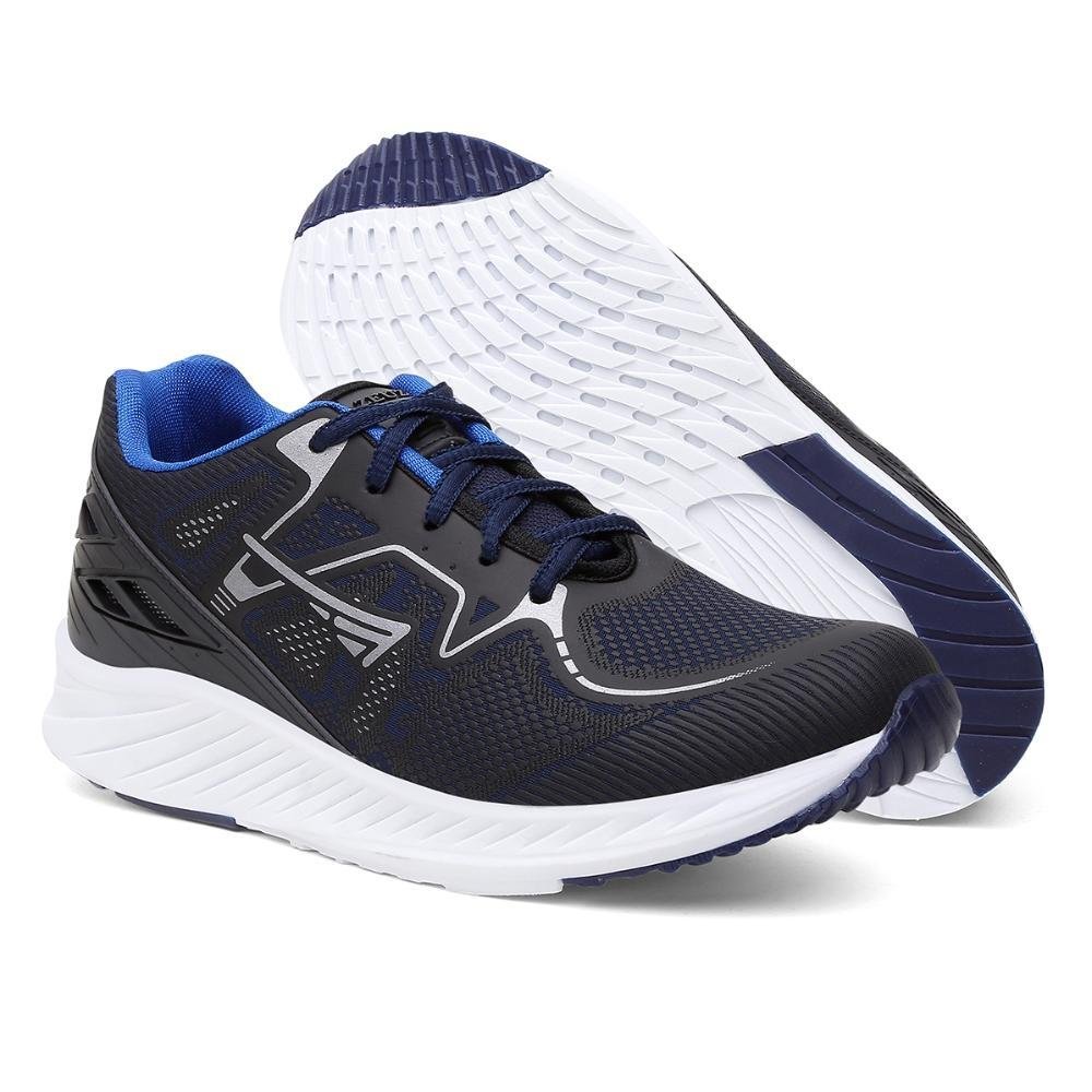 Tênis Masculino Esporte Corrida Cadarço Academia Confortável Azul 6