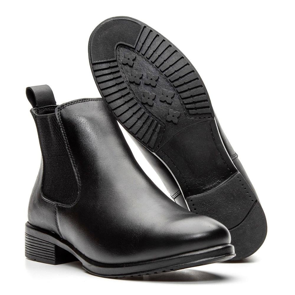 Bota Chelsea Masculina Couro Botina Casual Conforto Preto 4