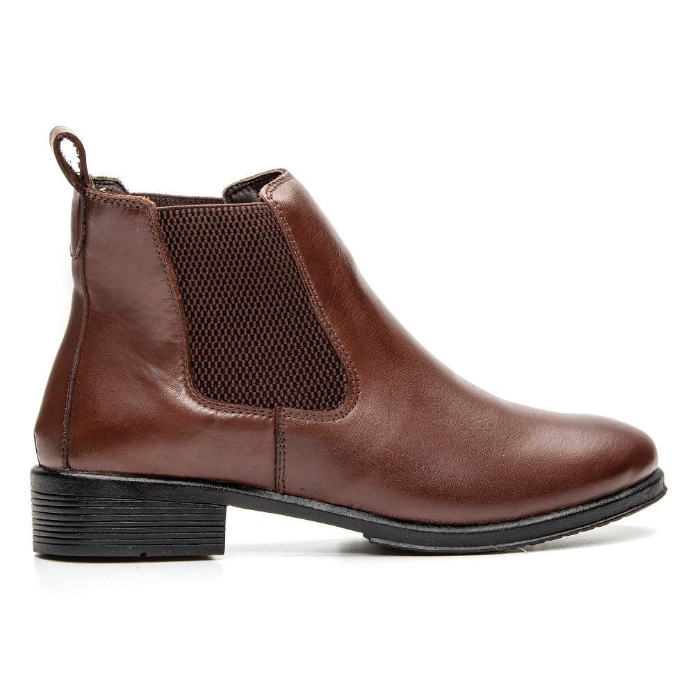 Bota Chelsea Masculina Couro Botina Casual Conforto Marrom 2