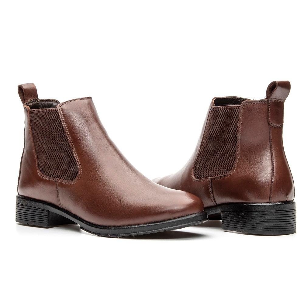 Bota Chelsea Masculina Couro Botina Casual Conforto Marrom 3