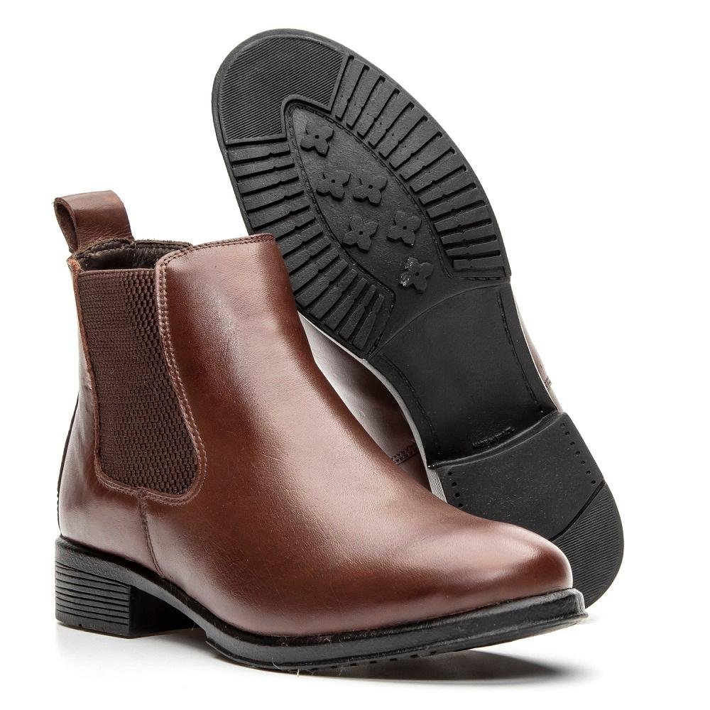 Bota Chelsea Masculina Couro Botina Casual Conforto Marrom 4