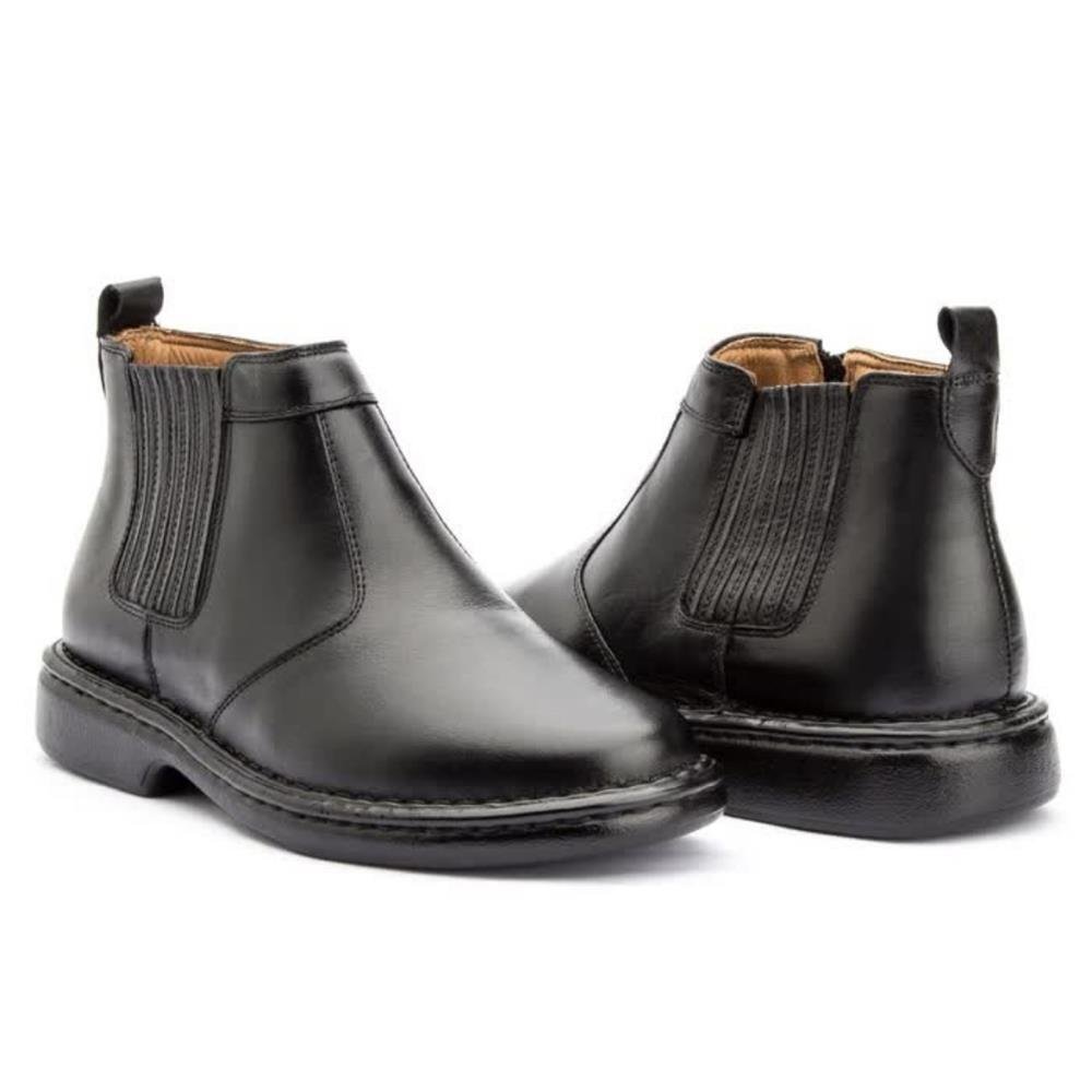 Botas Pastori Masculina Couro Conforto Casual Leve Preto 3