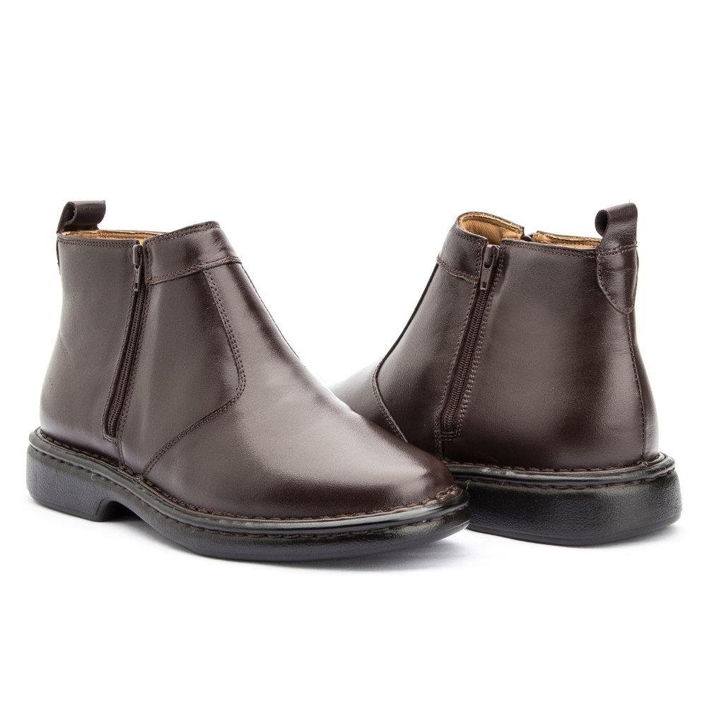 Botas Pastori Masculina Couro Conforto Casual Leve Marrom 3