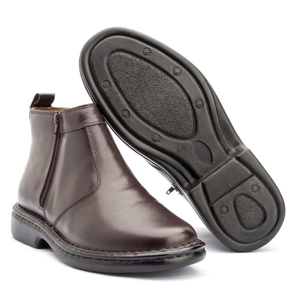 Botas Pastori Masculina Couro Conforto Casual Leve Marrom 4