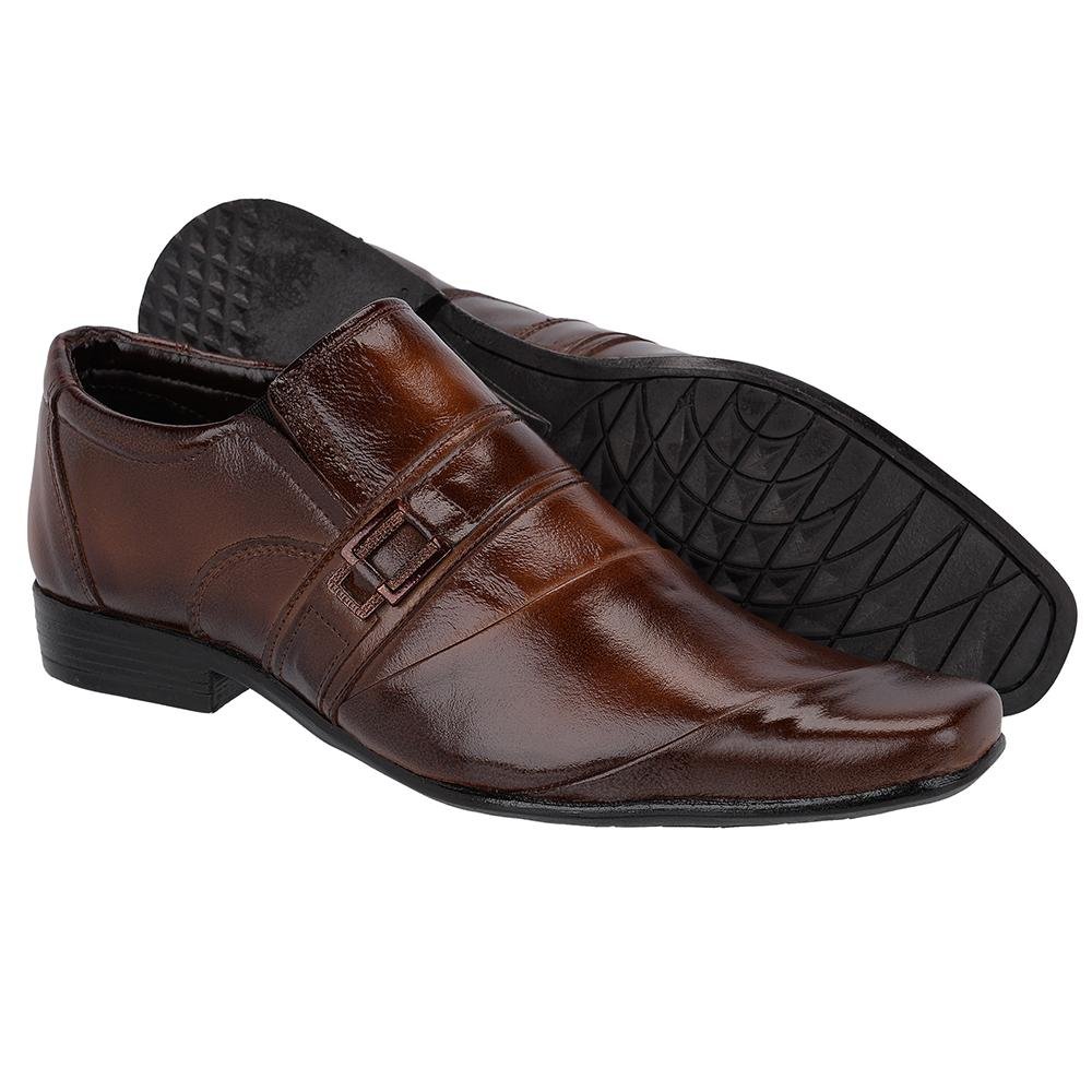 Sapato Social Masculino em Couro Leoppé Masculino Marrom 4