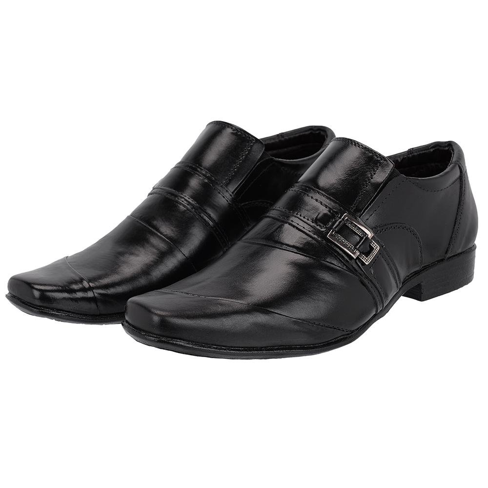 Sapato Social Masculino Leoppé Forrado Estilo Italiano Preto Preto 1