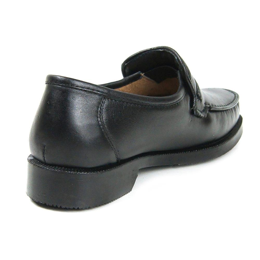 Mocassim Couro Masculino Elástico Bico Redondo Conforto Preto 3