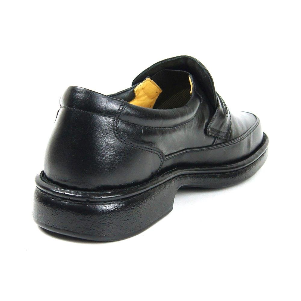 Sapato Social Masculino Couro Bico Redondo Casual Preto 3