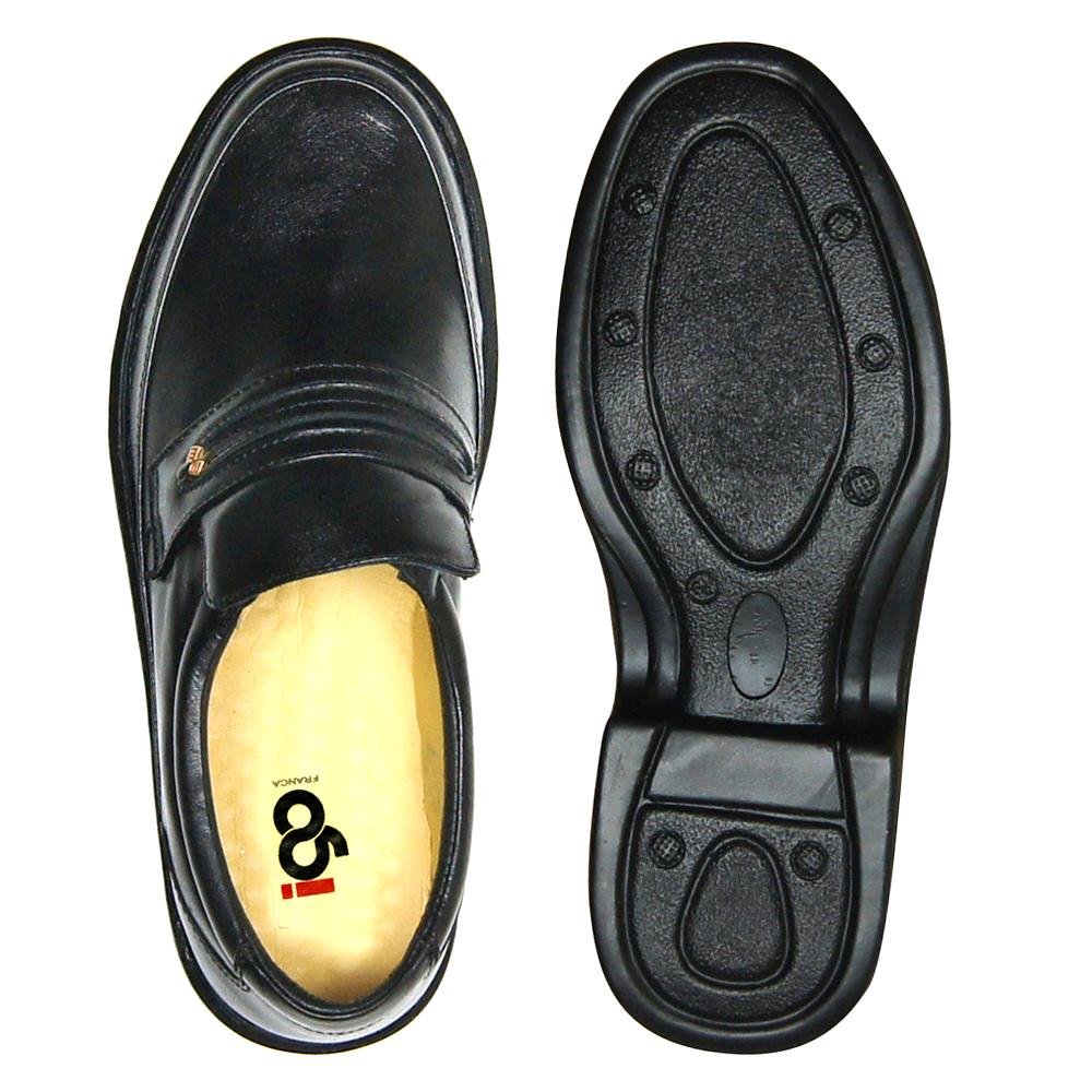 Sapato Social Masculino Couro Bico Redondo Casual Preto 4