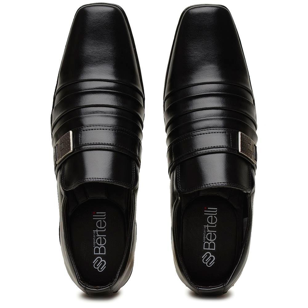 Sapato Social Masculino Elástico Metal Confortável Moderno Preto 3