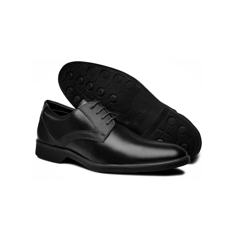 Sapato Social Masculino Bico Redondo Cadarço Confortável Preto 2