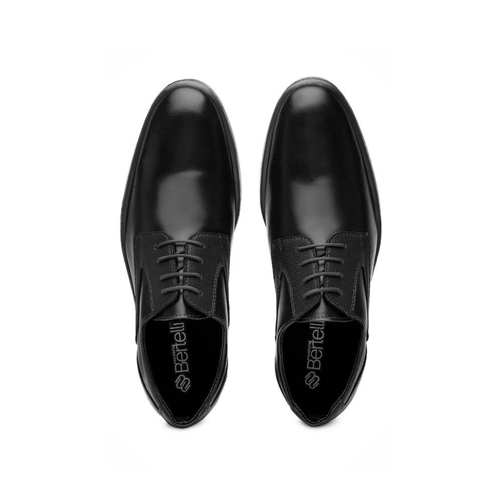 Sapato Social Masculino Bico Redondo Cadarço Confortável Preto 3