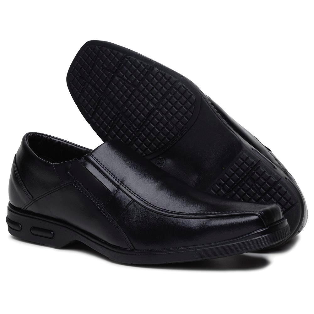 Sapato Social Masculino Elástico Liso Conforto Elegante Preto 2