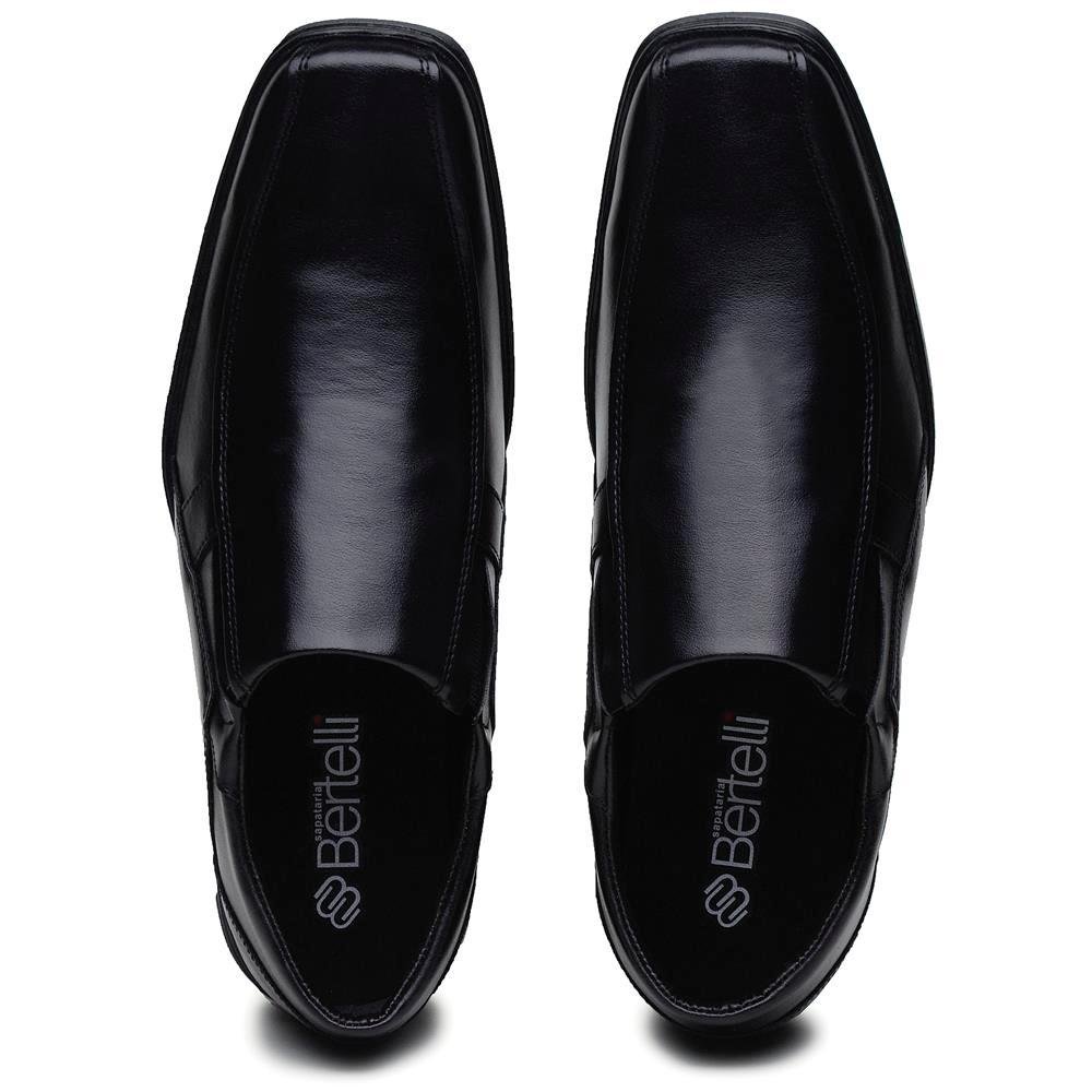 Sapato Social Masculino Elástico Liso Conforto Elegante Preto 3