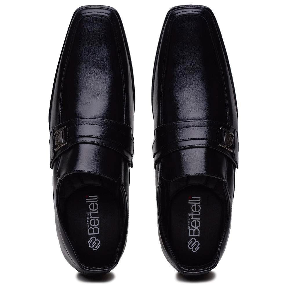 Sapato Social Masculino Elástico Metal Leve Macio Conforto Preto 3