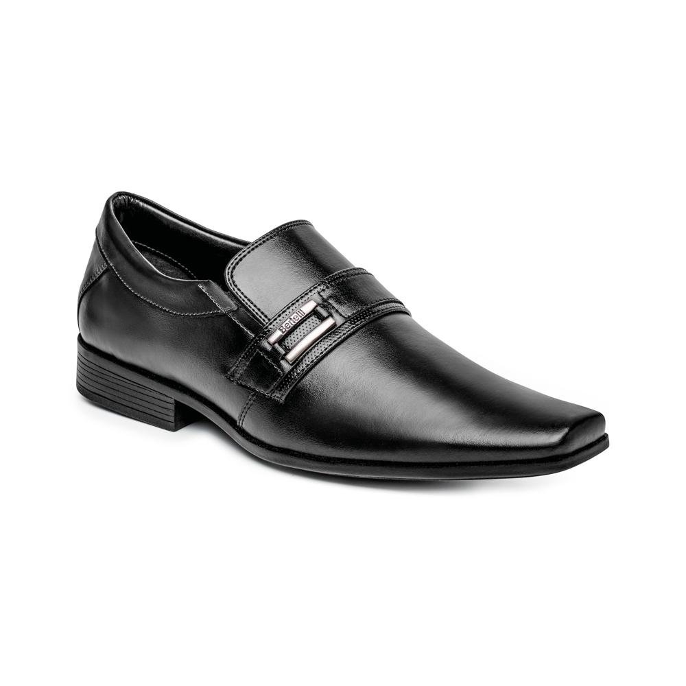 Sapato Social  Masculino Liso Fivela Confortável Preto 2