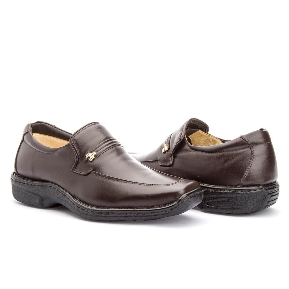 Sapato Social Masculino Couro Conforto Marrom 3