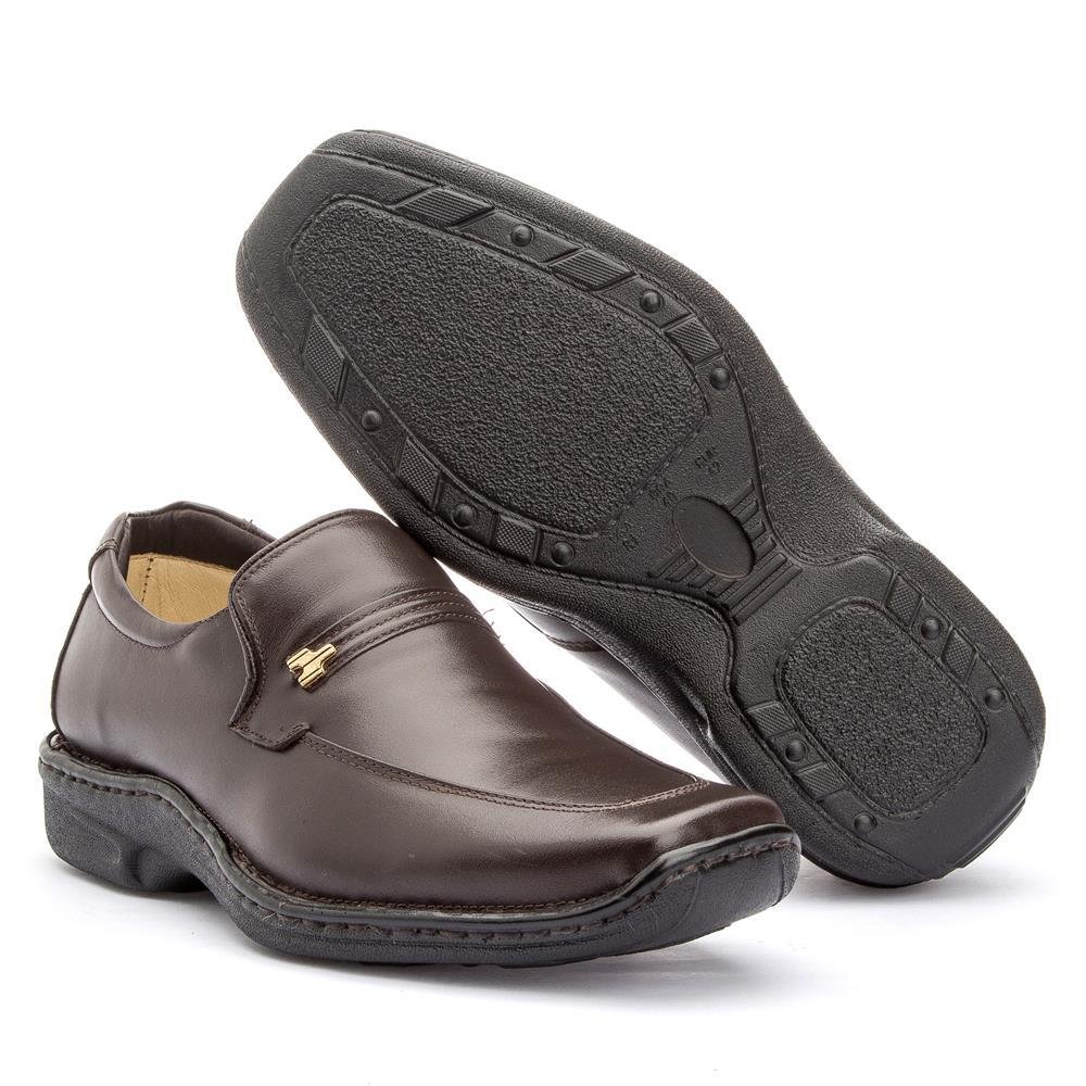 Sapato Social Masculino Couro Conforto Marrom 4