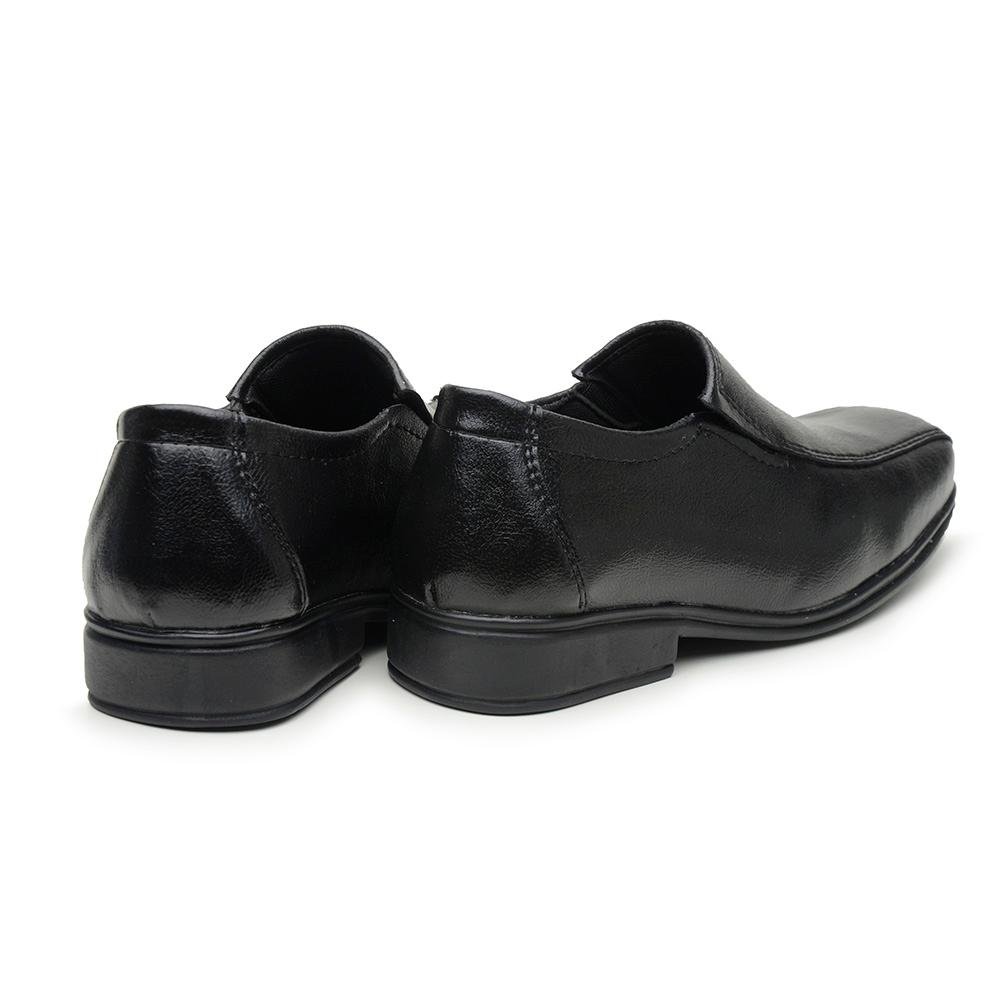 Sapato Social Infantil Menino Calce Fácil Bico Quadrado Preto 3
