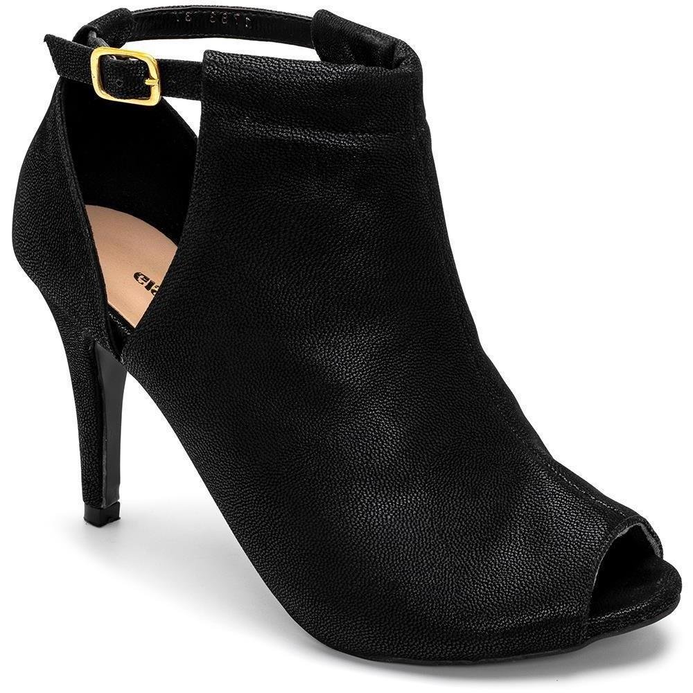 Sandália Feminina Ankle Boot Salto Alto Confortável Preto 2