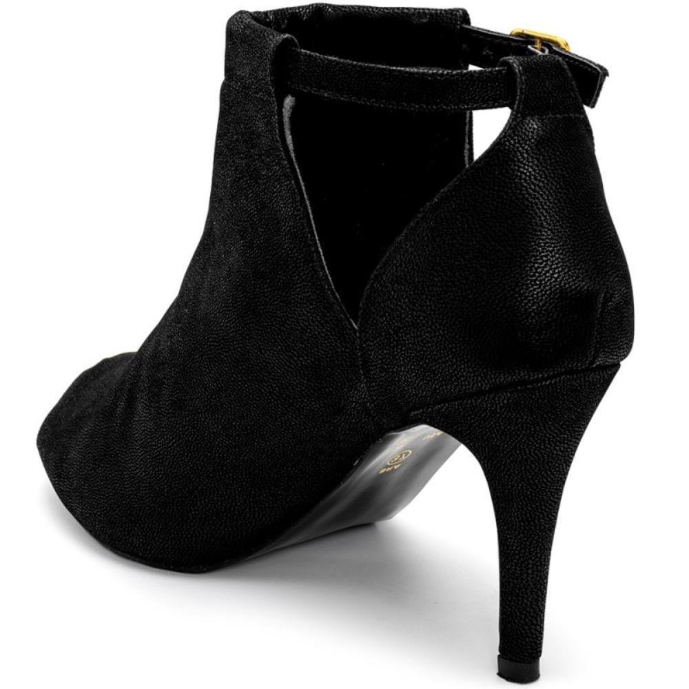 Sandália Feminina Ankle Boot Salto Alto Confortável Preto 4