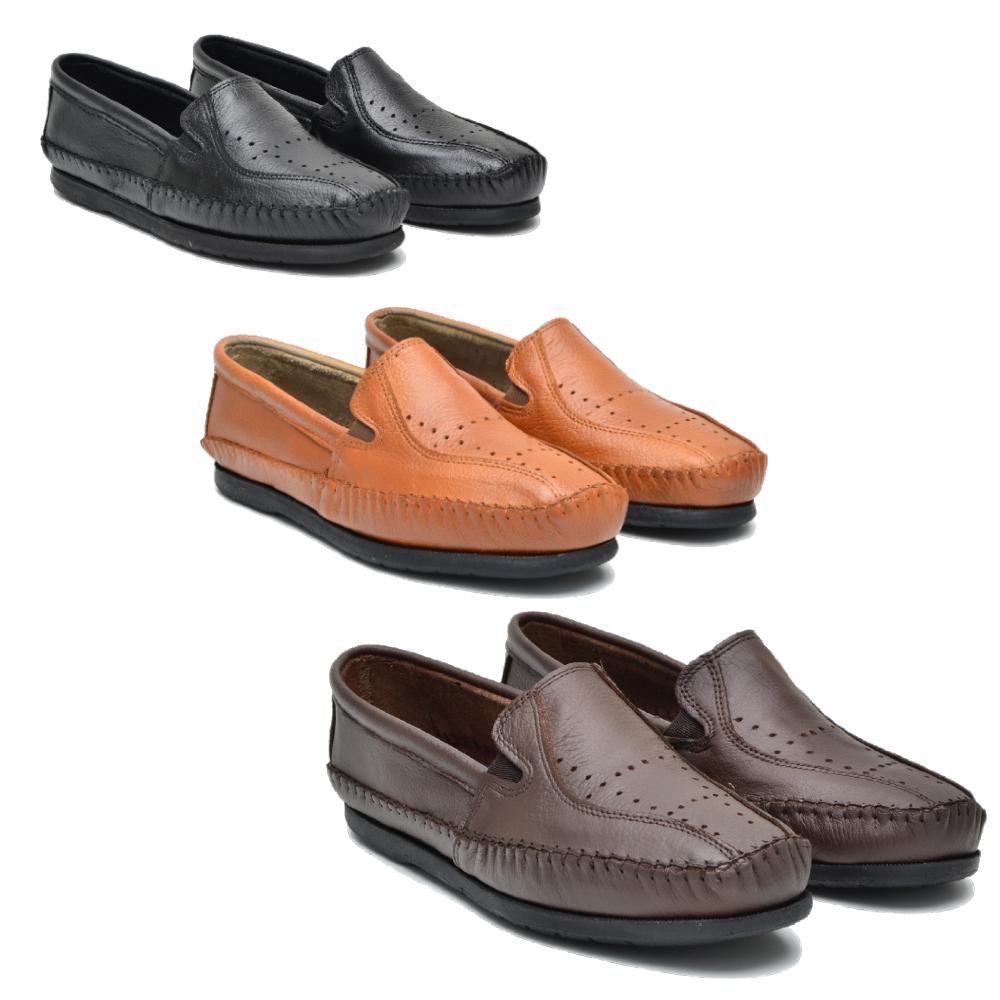 Kit 3 Pares Mocassim Masculino Couro Moderno Conforto Marrom 1