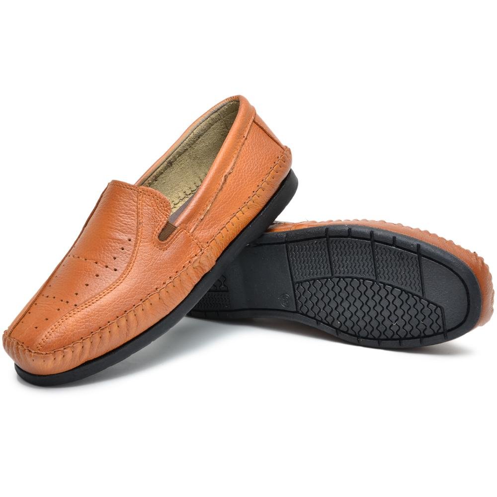 Kit 3 Pares Mocassim Masculino Couro Moderno Conforto Marrom 2