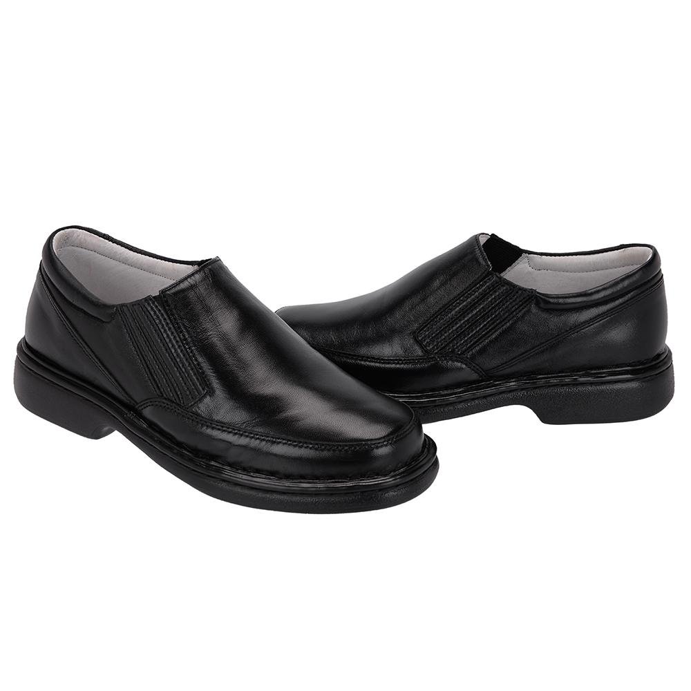 Sapato Conforto em Couro Cagliari Caparellus Masculino Preto 2