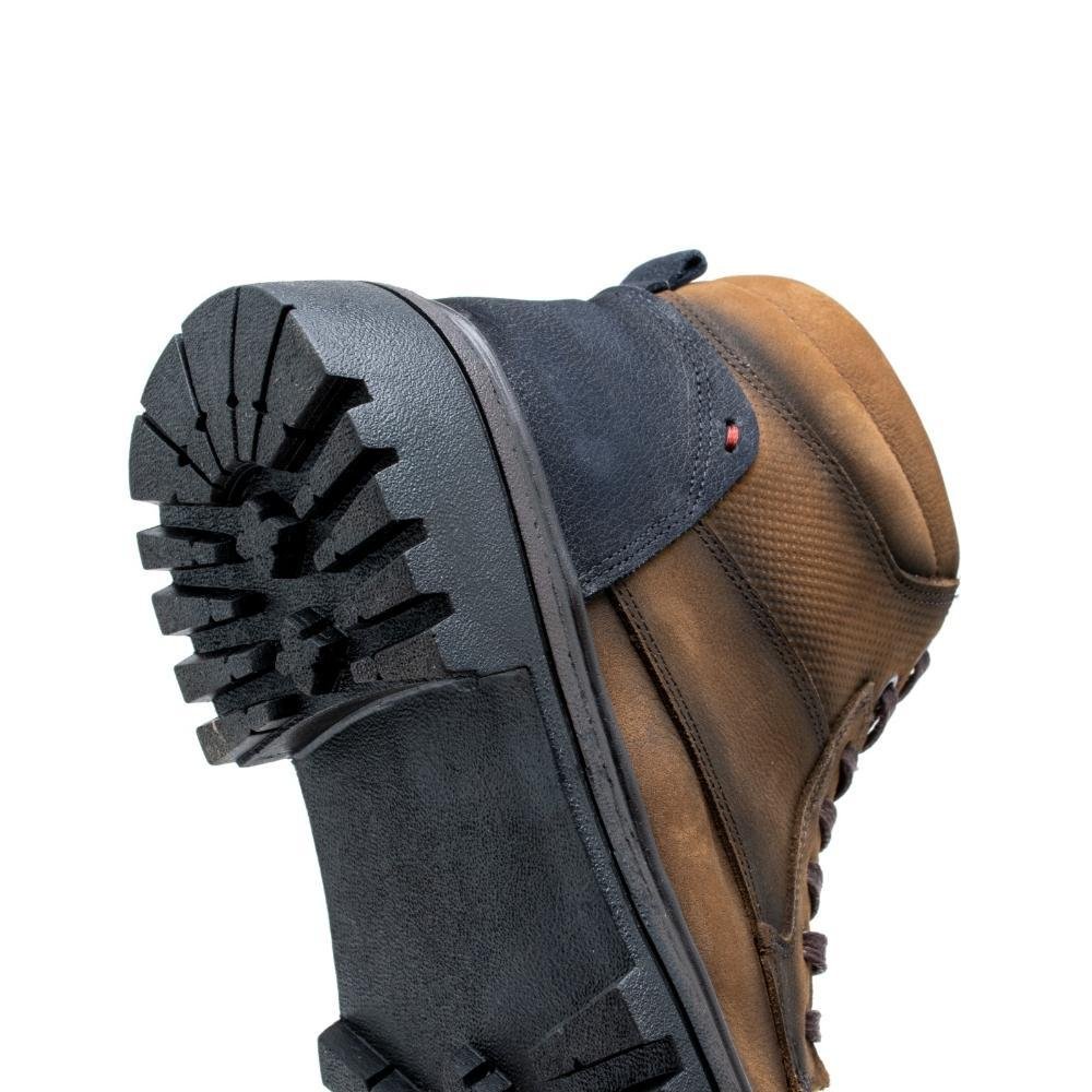 Coturno Masculino Solado Tratorado Couro Confortável Marrom 3